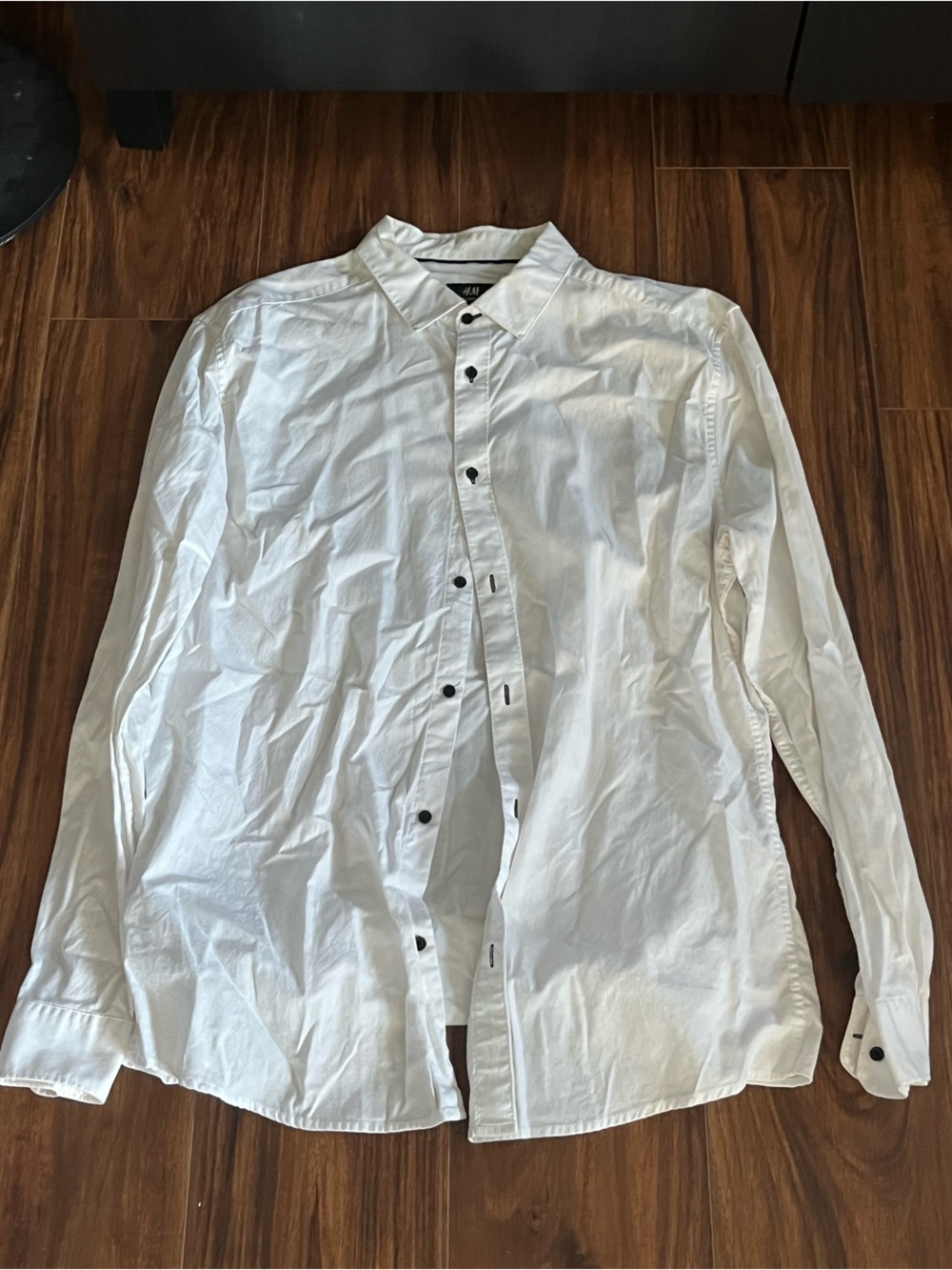 Pack of XL Men’s Button Up H&M/Zara White Shirt Blue Strip - Picture 6 of 7